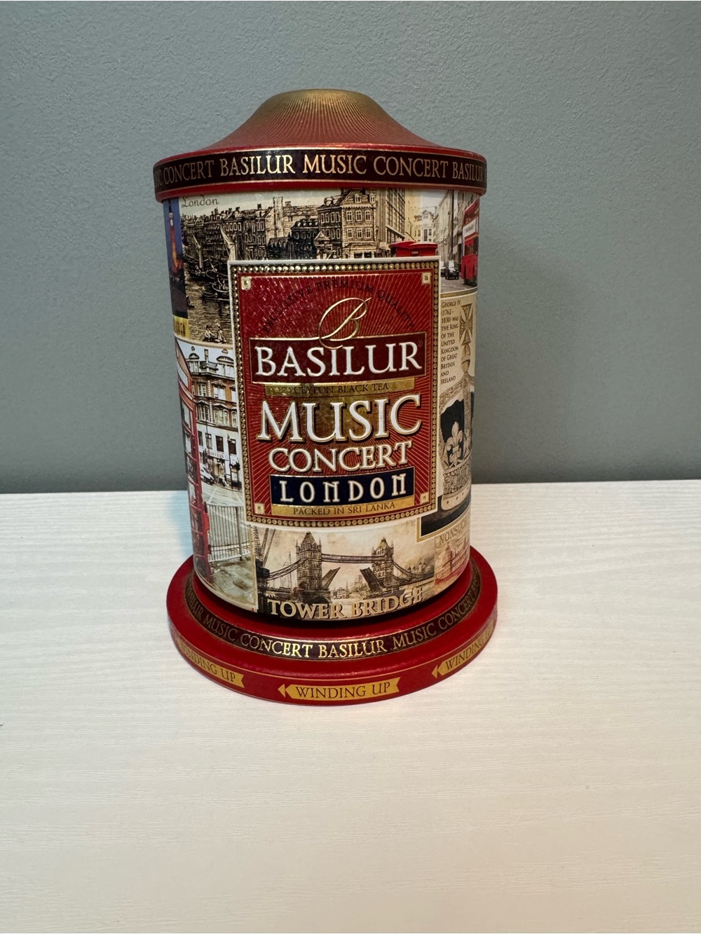 Basilur Music Concert London Tea Tin tea not included- Red